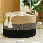 KAKAMAY Large Blanket Basket, Woven Rope Baskets - Image 5