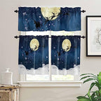 Christmas Kitchen Curtains and Valances Set, Santa Claus Reindeer Window - Image 2