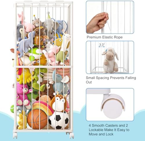Stuffed Animal Storage Zoo Metal Toy Organizer 61x23.6x16.5in - Image 3
