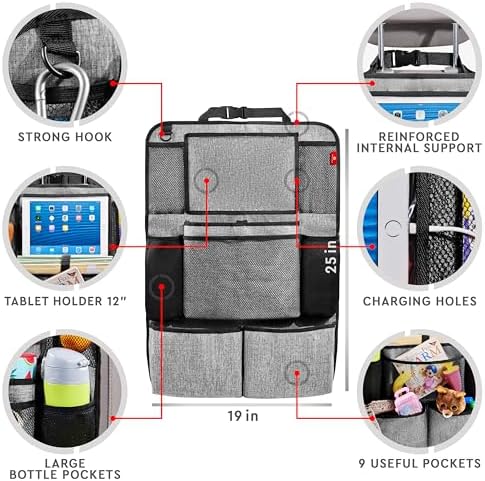 Helteko Backseat Car Organizer, Kick Mats Back Seat Protector - Image 6