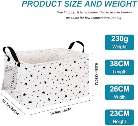 Rectangular Star Fabric Storage Basket - Image 2