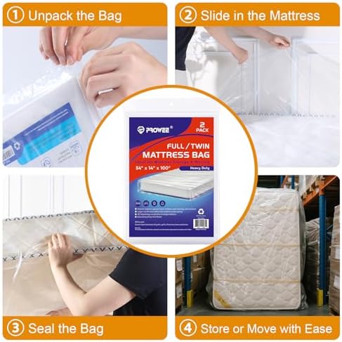 2 PK 4Mil Heavy Duty Full/Twin XL/Twin Mattress Bags - Image 5