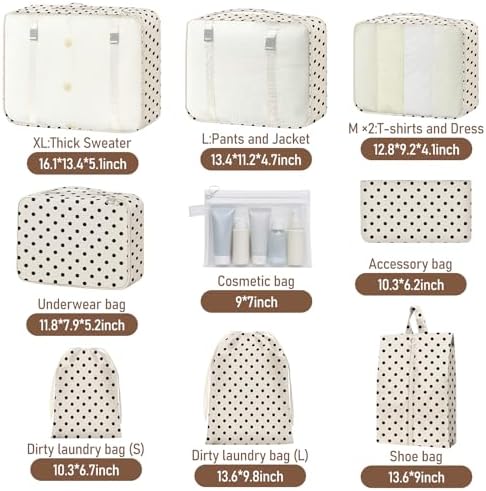 Packing Cubes for Travel 10 Set Luggage Organizer Bags - Image 2