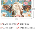 Bathtub Mat Non Slip 26.8x15.1 Inch, Cow Daisies Flower Shower Mat - Image 4