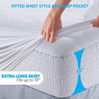 PlushDeluxe Bamboo Waterproof Mattress Protector, Twin Size, Ultra Soft - Image 4
