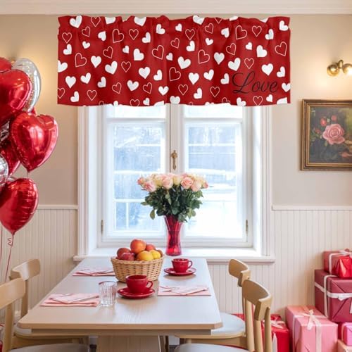 Vandarllin Red Valentine's Day Kitchen Curtains Valances - Image 4
