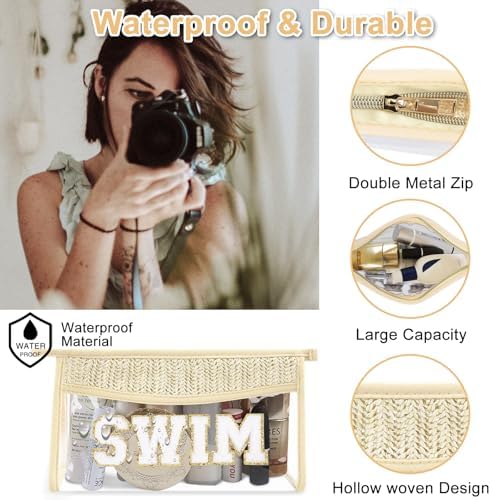 Iqimott Clear Patch Makeup Letter Bag, Boho Letter Bag - Image 3