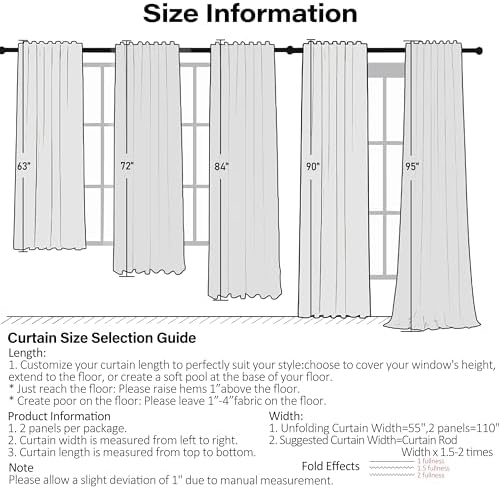 ZJDECOR Beige Stripe Full Blackout Curtains 90 Inch - Image 6