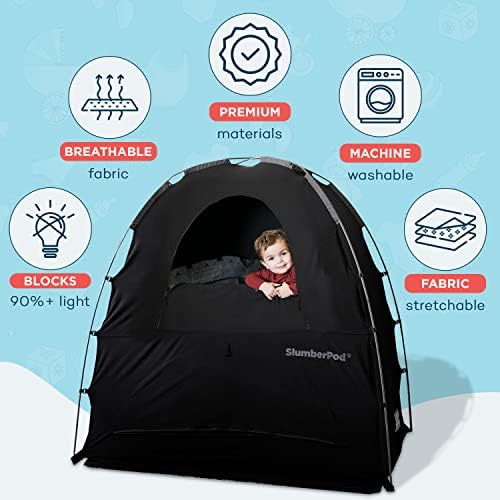 SlumberPod Portable Privacy Pod Blackout Canopy Crib Cover, Sleeping Space - Image 3