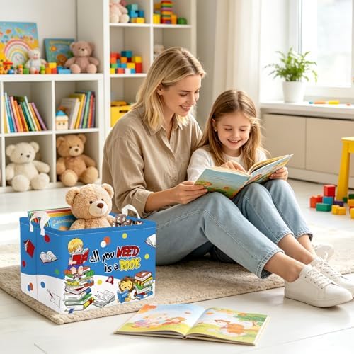 Clastyle Large Reading Corner School Classroom Book Basket Toy Nursery Bin - Image 4