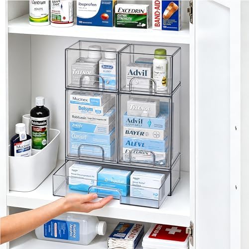 TIPGO Clear Stackable Storage Drawers, Baby Bottle Organizers, Easily-Access - Image 2