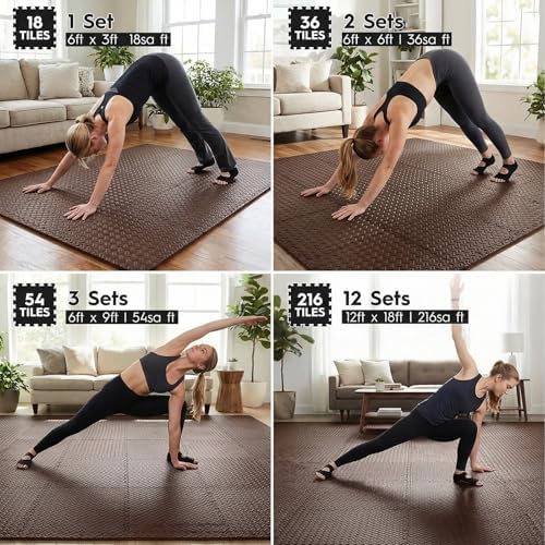 18 Pcs EVA Foam Floor Tiles, Puzzle Exercise Mat Set - Image 2