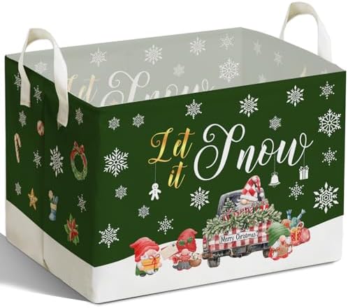Christmas Gnome Storage Box, Merry Waterproof Cloth Toy by Unknown