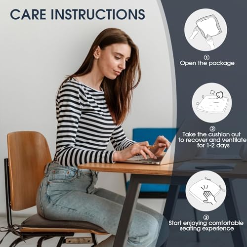 TushGuard Chair Cushions, 4 Pack Memory Foam Chair Pads - Image 6