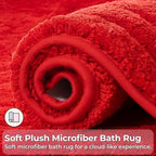 GRANNY SAYS Red Bathroom Rug 20" x 32", Non-Slip Microfiber Bath Mat - Image 5