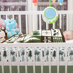 Hahafelt 3 Piece Patchwork Woodland Bear Elk Crib Bedding Set - Image 5