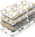 4 Pack Safari Jungle Animals Neutral Unisex Fitted Nursery Baby Sheets Set by FIGEPO