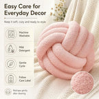 Petrella Pink Knot Pillow Ball, 8 Inch Decorative Pillow - Image 5