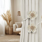 KLOGTSIND Flower Curtain Tiebacks, Decorative Curtain Holdbacks No Drill - Image 2