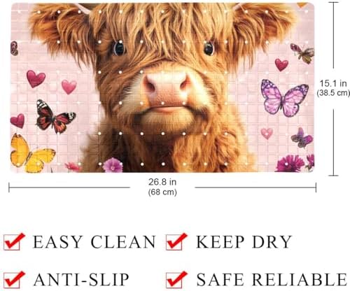 Non Slip Bathtub and Shower Mat 26.8x15.1 inch, Bath Mat - Image 4