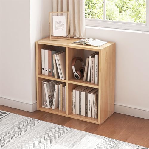 NELYE 4 Cube Organizer Bookcase Oak Open Shelf by NELYE