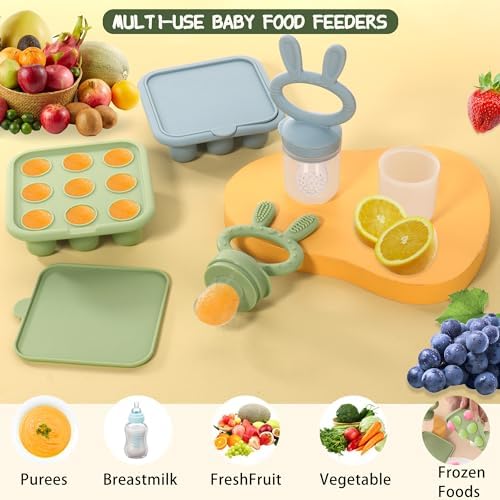 Baby Breastmilk Popsicle Molds & Baby Fruit Feeder, Baby Food Freezer Tray - Image 7