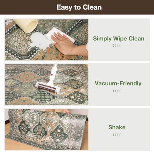 Floor Mat for Home 4×6ft, Easy Clean Plastic Rug-Like Pattern Area Mat for - Image 5