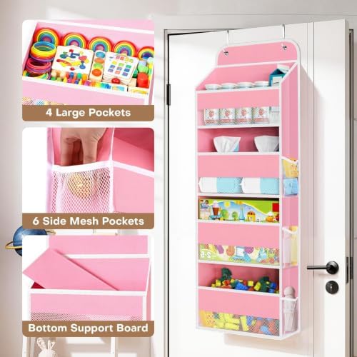 Over the Door Organizer, 4 Large Pocket Hanging Storage - Image 4
