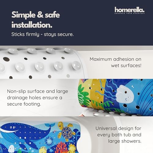 homerella Bathtub Mat Non Slip Kids 40x16 Baby Bath Mat Non Slip Anti Mold - Image 4