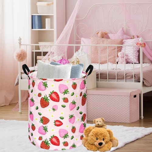 Round Laundry Basket Storage Bins Nursery Hamper Gift Baskets - Image 3