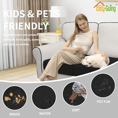 Easy-Going Waterproof Cushion Covers Set, Quilted Stretch 2-Piece Sofa Seat - Image 5