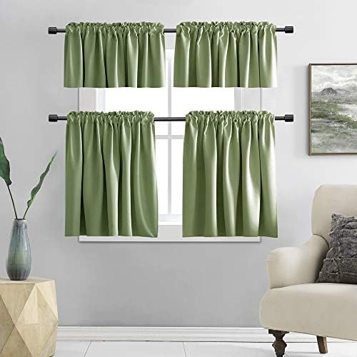DONREN 2 PCS Sage Green Curtain Valances - Image 5