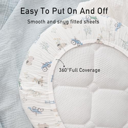 Gllquen Baby Muslin Bassinet Sheets 3pk, Soft Cotton Baby Sheet 33x17 - Image 6