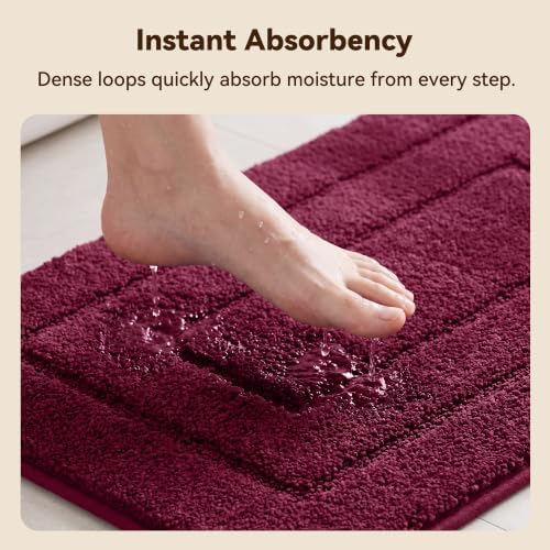 GRANNY SAYS Strawberry Red Bathroom Rug 20" x 32", Non-Slip Bath Mat - Image 3