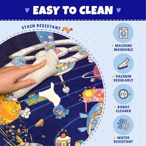 Hazo Haus Solar System Explorer 6x9 Kids Area Rug – Educational Outer Space Map - Image 4