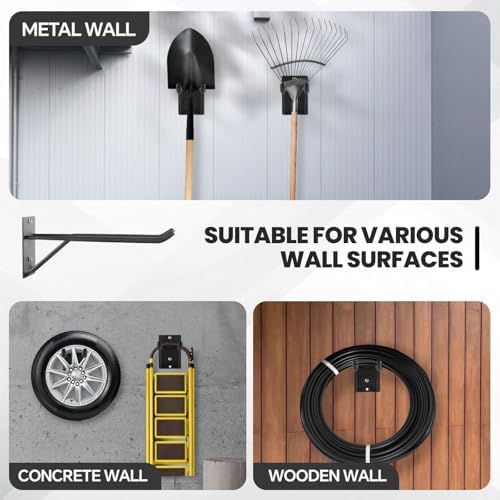 14" Large Heavy Duty Garage Hooks, Steel Garage Storage Hooks - Image 5