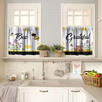 Kids Bee Valance, Spring Floral Watercolor Flower Honey Plants Valance - Image 2