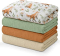 Muslin Swaddle Blankets for Newborn, 4 Pack Breathable Soft Receiving Blanket by LYRICHOMBABY