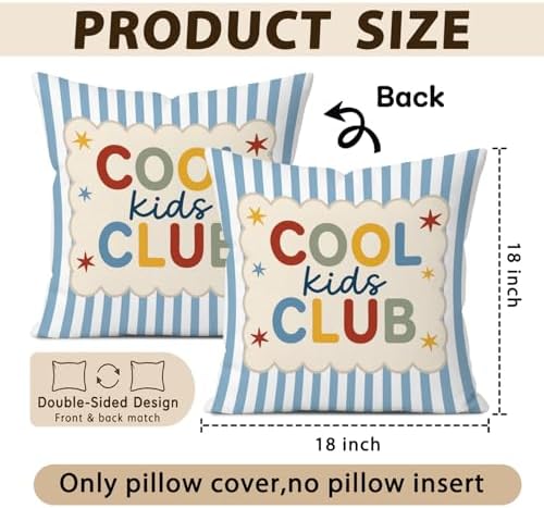 Kids Room Playroom Decor Pillow Cover 18x18 - Image 5