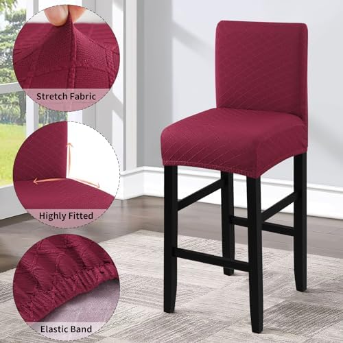 Fuloon Waterproof Barstool Covers Chair Slipcovers, 4 Pack - Image 4