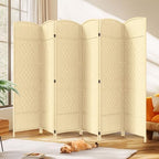 JOSTYLE Rattan Room Divider, 6-Panel Folding Privacy Screen 6ft. Extra Wide by Jostyle