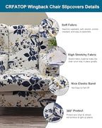 CRFATOP Wingback Chair Covers Stretch Armchair Slipcovers - Image 2