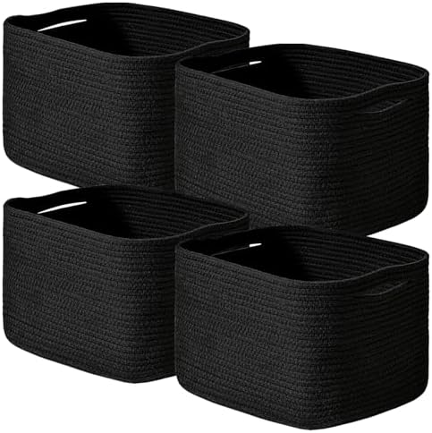 ICERZCZ Black Storage Baskets for Shelves, Small Storage Baskets for Organizing by ICERZCZ
