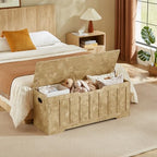 VANKILEY 47.2" Storage Chest Extra Large, Wooden Storage Bench - Image 4