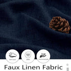 Navy Blue Valances for Windows, Light Filtering Faux Linen Textured Small Short - Image 2