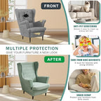 NILUOH Wingback Chair Covers 2-Piece, Armchair Slipcovers - Image 5