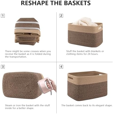 4 Pack Storage Baskets for Organizing, Woven Baskets for Shelves - Image 5