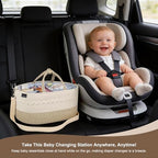 Baby Diaper Caddy Organizer, 5 Grids, 8 Pockets, Shoulder Strap Portable - Image 6
