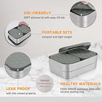 Tanjiae 3 CUP+1 CUP Stainless Steel Lunch Snack Containers Set | Leak Proof 304 - Image 2