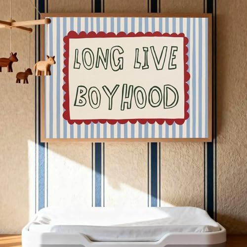 Vintage Nursery Wall Art Nursery Long Live Boyhood Wall Art 10"x8" Unframed - Image 2